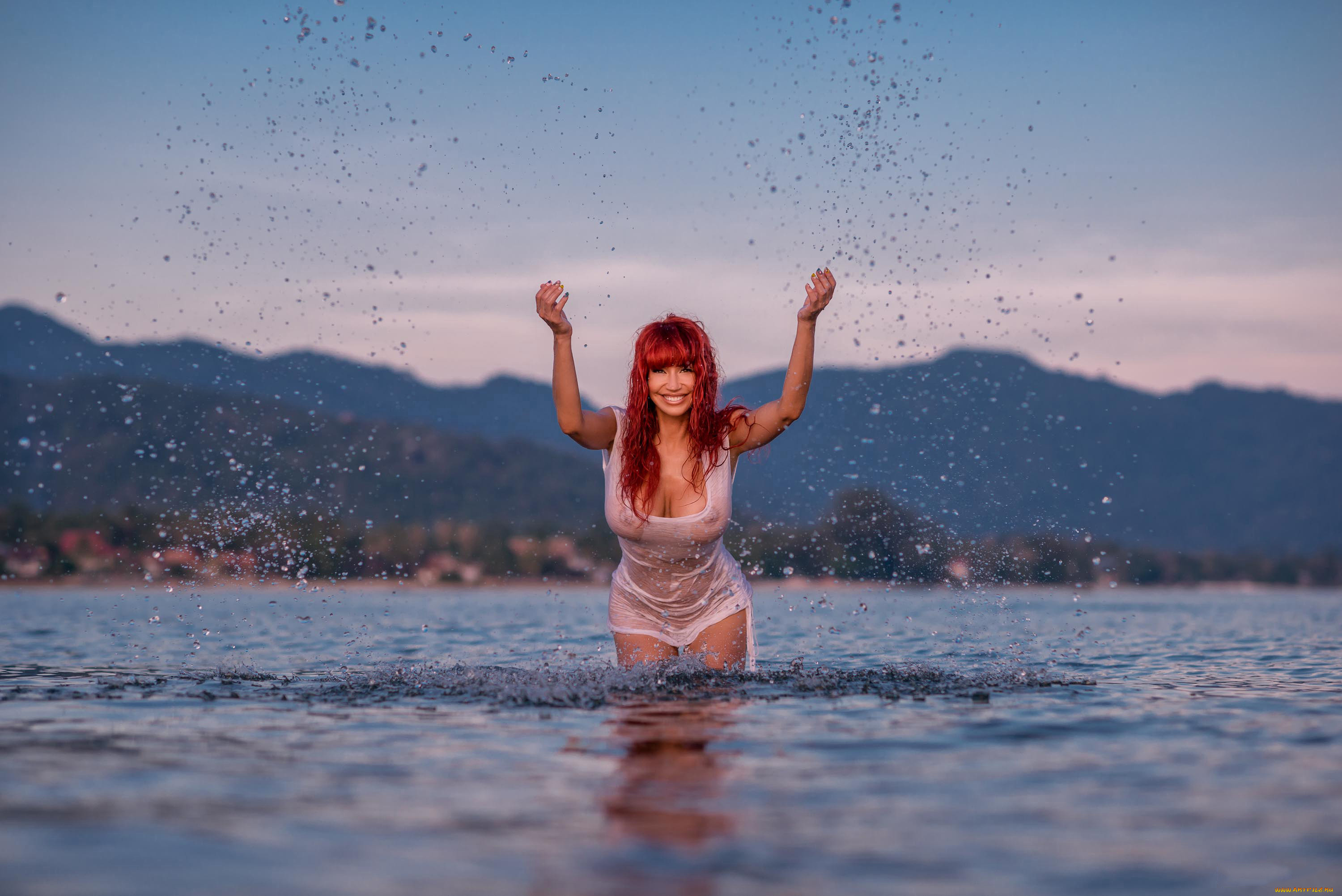 , bianca beauchamp, wet, body, hair, redhead, busty, babe, sexy, legs, nude, nipples, big, tits, breasts, boobs, model, bianca, beauchamp, water